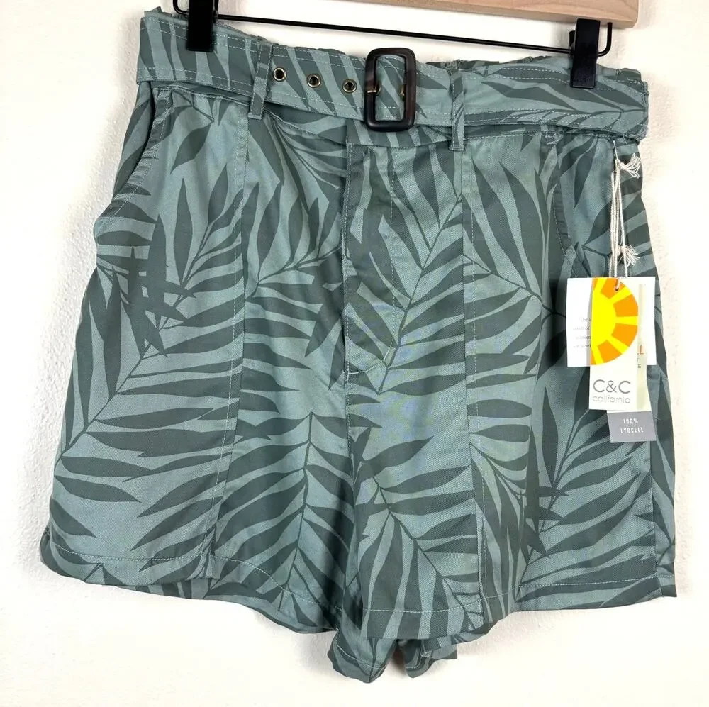 NWT C&C California Palm Leaf Shorts Size Large Vintage Look